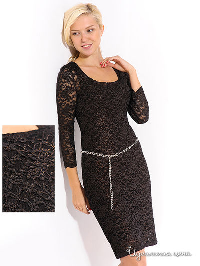 Платье Lira, цвет коричневое, золото, черное