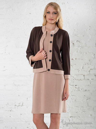 Жакет Том, цвет темно-коричневый, бежевый (ЕG)