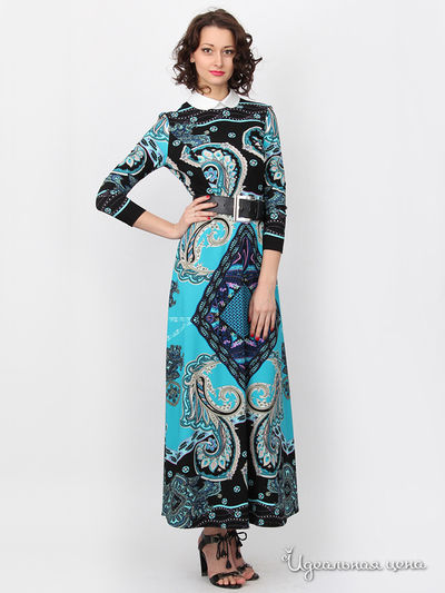 Платье Nastya Sergeeva by May Be, цвет голубой с черным