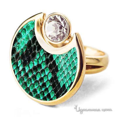 Кольцо Bon Vie, цвет зеленый