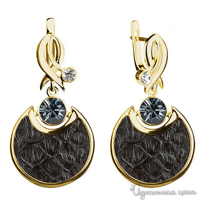 Серьги Bon Vie, цвет черный