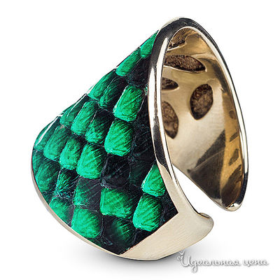 Кольцо Bon Vie, цвет зеленый