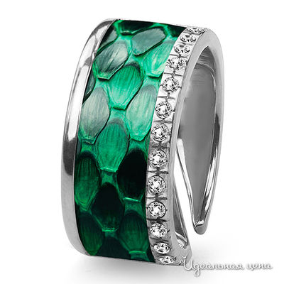 Кольцо Bon Vie, цвет изумрудный