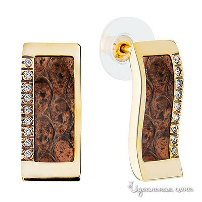 Серьги Bon Vie, цвет коричневый