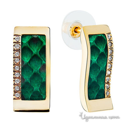 Серьги Bon Vie, цвет зеленый