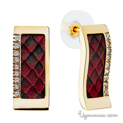 Серьги Bon Vie, цвет бордовый