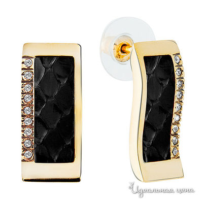 Серьги Bon Vie, цвет черный