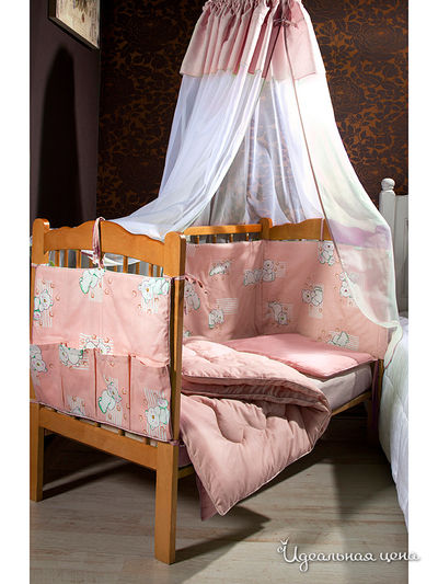 Комплект постельного белья в детскую кроватку Primavelle, цвет розовый