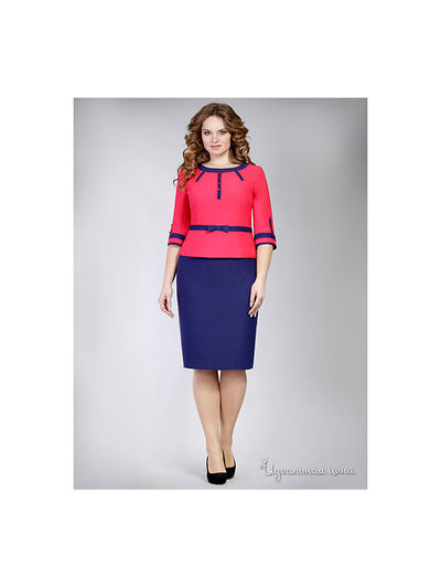 Платье Elza, цвет синий/коралловый