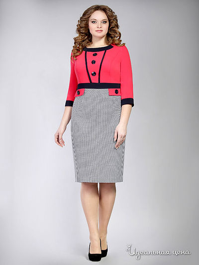 Платье Elza, цвет серый, коралловый