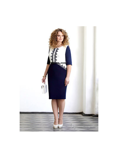 Платье Elza, цвет темно-синий, белый