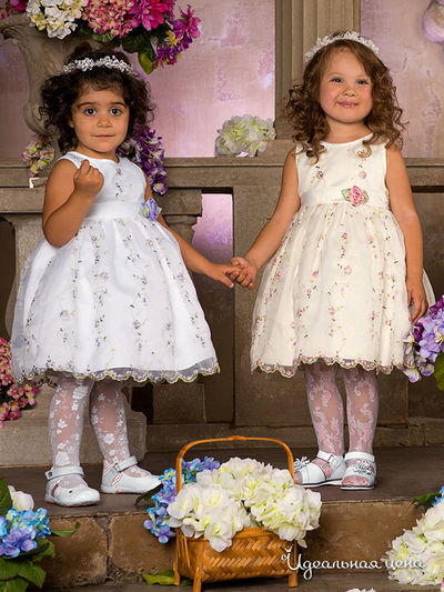 Платье праздничное + жакет Perlitta, цвет белый/фиолетовый