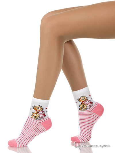 Чулки Arina, цвет белый/розовый