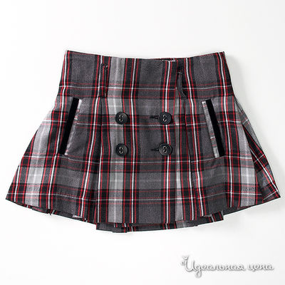 Юбка Gulliver, цвет цвет серый / принт клетка