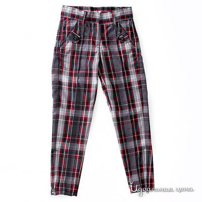 Брюки Gulliver, цвет цвет серый / принт клетка