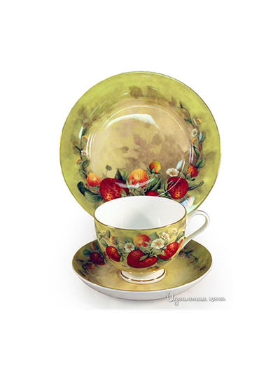 Набор посуды: чашка, блюдце, тарелка Bristol, цвет Мультиколор