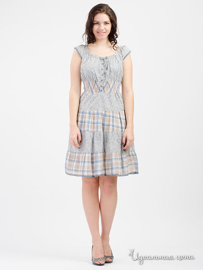 Платье Fusion, цвет голубой, бежевый