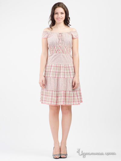 Платье Fusion, цвет розовый, бежевый