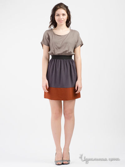 Платье Y-London, цвет бежевый, серый, терракотовый