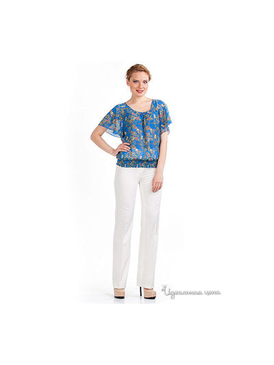 Блуза Remix, цвет синий,принт цепи