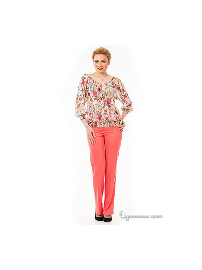 Блуза Remix, цвет бежевый/принт цветы