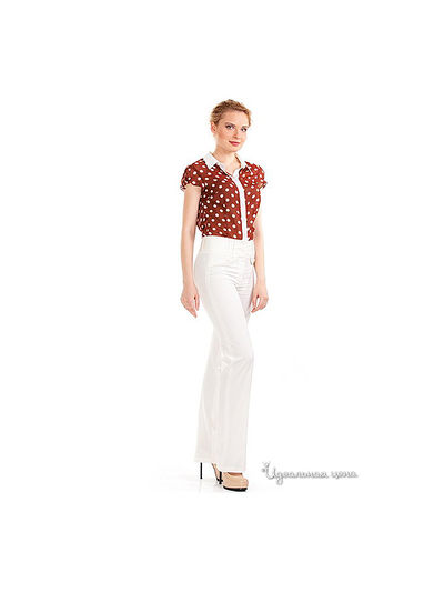 Блуза Remix, цвет коричневая, белая