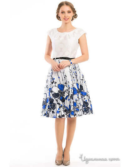Платье Remix, цвет белый, синий