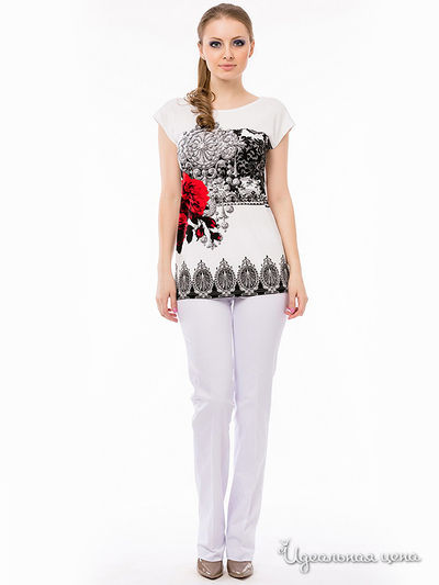 Туника Remix, цвет белый, красный цветок