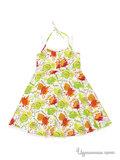 Сарафан S’COOL!, цвет оранжевый, зеленый, желтый, белый