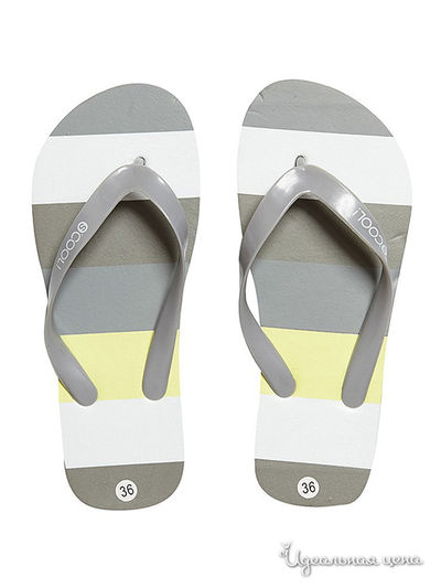 Шлепанцы S’COOL!, цвет желтый, серый, белый