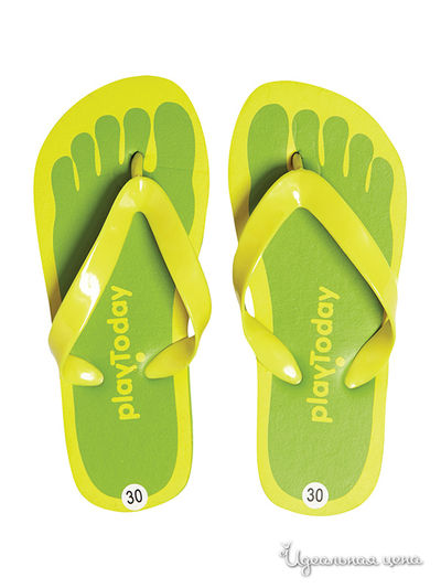 Шлепанцы PlayToday, цвет зеленый, желтый