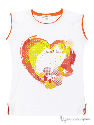 Футболка S’COOL!, цвет белый, оранжевый