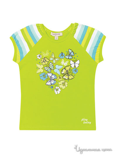 Футболка PlayToday, цвет зеленый, голубой, желтый, белый
