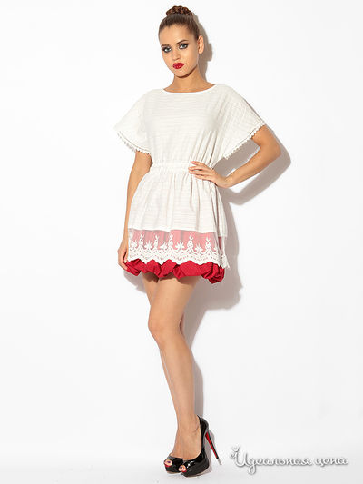 Платье Tutto Bene, цвет белый, красный