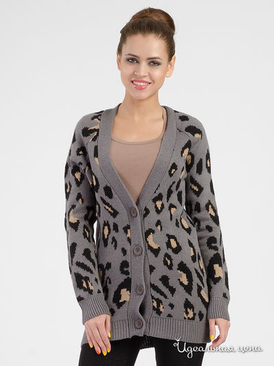 Кардиган Kontatto, цвет серый, чёрный, бежевый