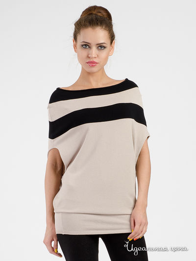 Туника Kontatto, цвет чёрный, бежевый