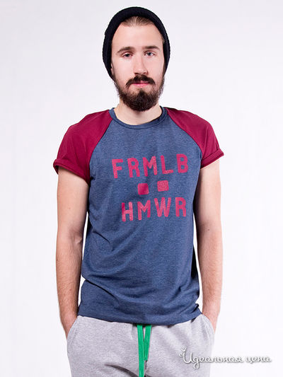 Футболка Formalab, цвет синий меланж, бордовый