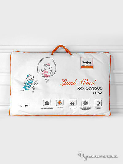 Подушка, 40x60 см Togas, цвет кремовый