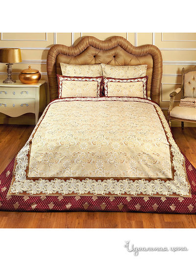 Комплект постельного белья семейный Togas, цвет бордовый, бежевый