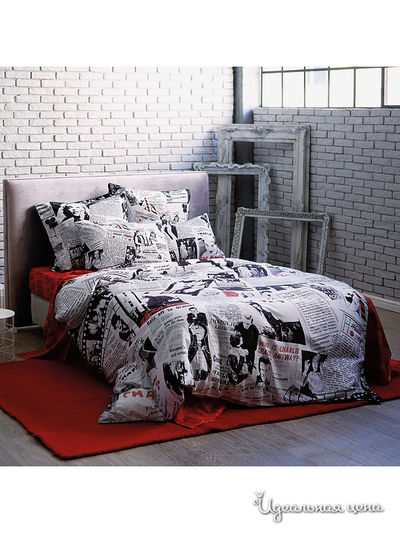Комплект постельного белья двуспальный Togas, цвет серый- красный