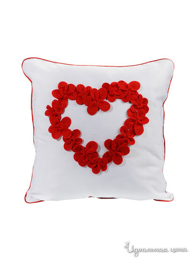 Наволочка 40*40 см Le Pari, цвет белый, красный