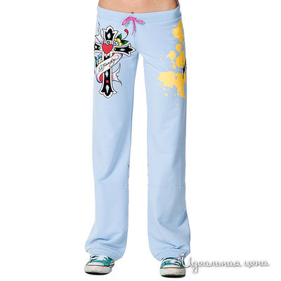 Брюки Ed Hardy, цвет цвет голубой / мультиколор