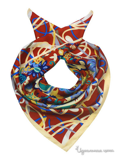 Платок, 90*90 см Moltini, цвет коричневый