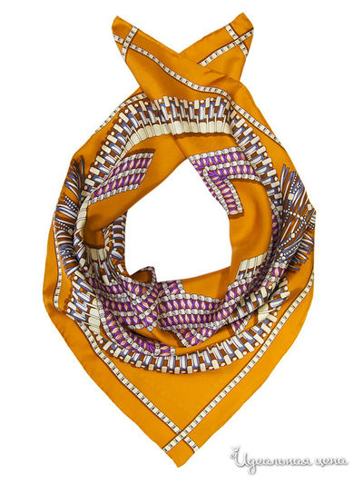 Платок, 90*90 см Moltini, цвет оранжевый