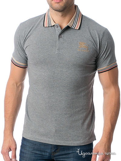 Поло Burberry, цвет серый