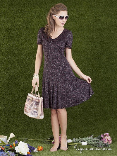 Платье Valeria Lux, цвет чёрно-розовый, горох