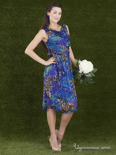 Платье Valeria Lux, цвет Сине-коричневый