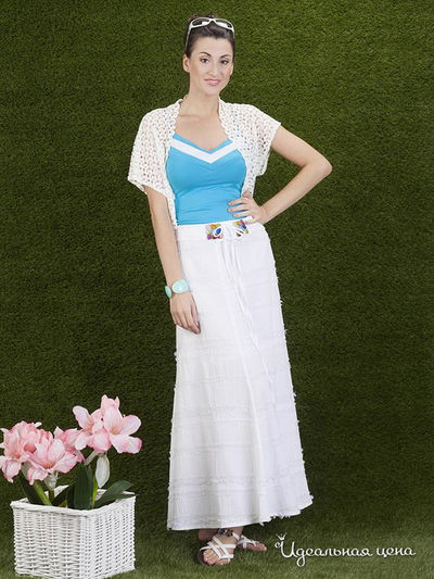 Топ Valeria Lux, цвет бирюзовый, белый