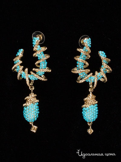 Серьги Be you to full, цвет голубой Be You to Full, цвет голубой