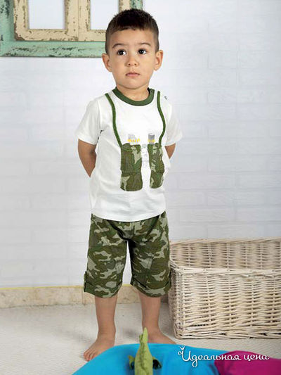 Комплект: футболка и шорты WONDERKIDS, цвет хаки Wonderkids, цвет Хаки